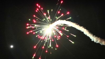 #21449 UFO + golden comet with double multicolor peony