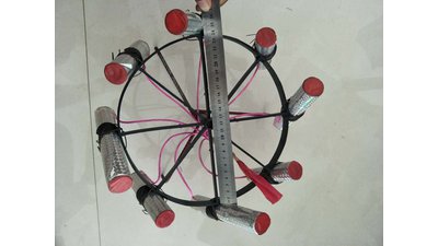 #21449 UFO + golden comet with double multicolor peony