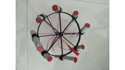 #21449 UFO + golden comet with double multicolor peony