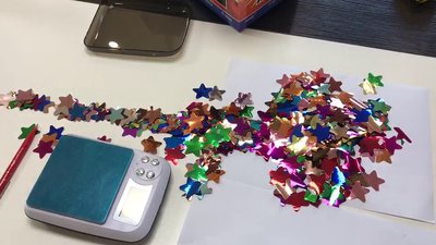 #25206 colorfull confetti 50CM，colorfull stars (metallic paper)