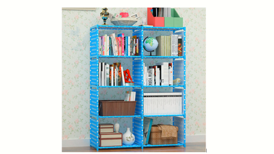 #27068 Simple bookshelf floor-standing storage rack table (80cm*27cm*125cm) blue