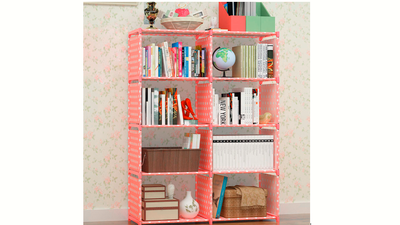 #27074 Simple bookshelf floor-standing storage rack table (80cm*27cm*125cm) pink