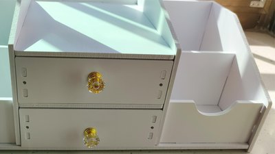 #27100 Desktop skincare product storage rack drawer(round mirror)
