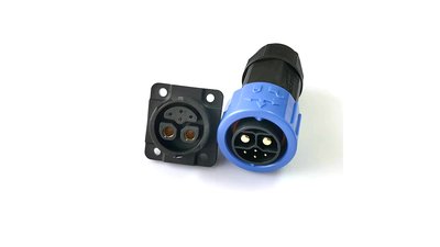 #27768 M23 2+4 connector plug and socket with cap