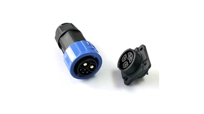 #27768 M23 2+4 connector plug and socket with cap