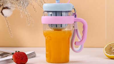 #27776 Plastic Straw Cup blue color
