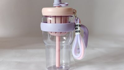#27777 Plastic Straw Cup pink color