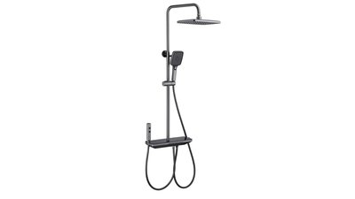#28117 LED ambient light rain smart digital display shower